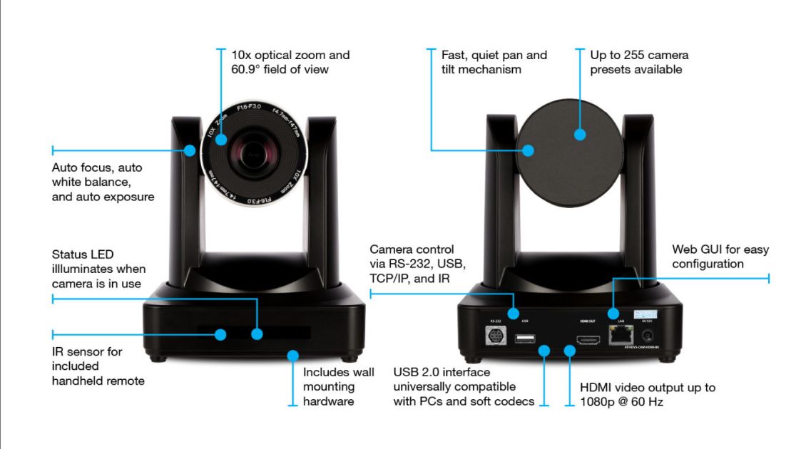 PTZ Camera with USB AT-HDVS-CAM