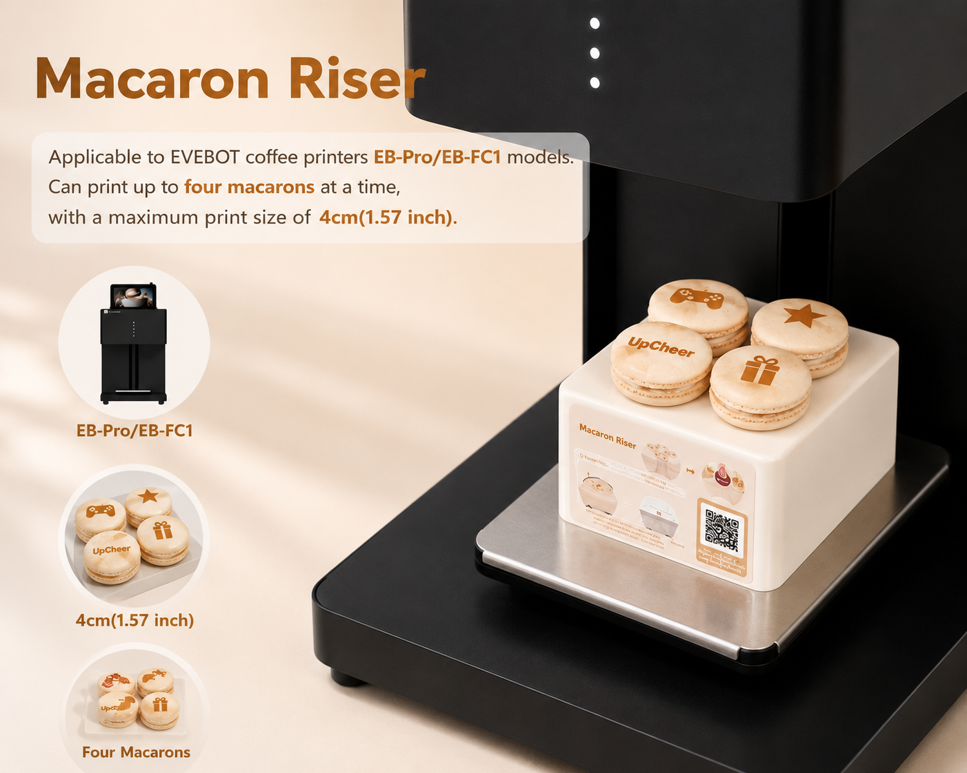 ☕ EVEBOT EB-Pro – Mat- &amp; Dryckesprinter | Personliga utskrifter på kaffe, macarons, kakor &amp; mycket mer