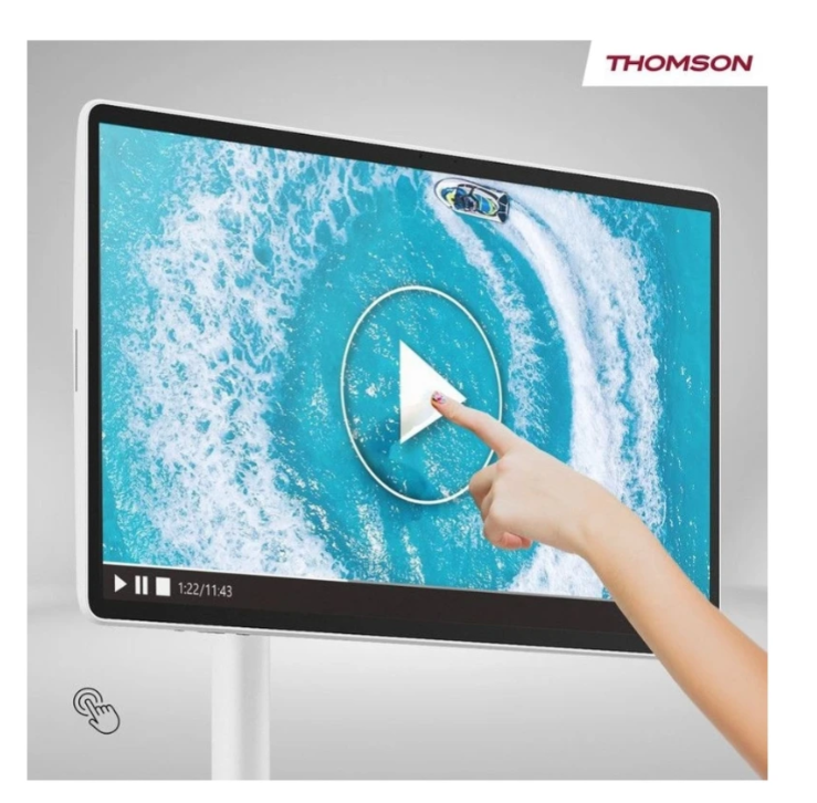 Thomson Go Plus Pro 27” 4K UHD Pekskärm – Flexibel skärm för event, mässor & underhållning 🎯