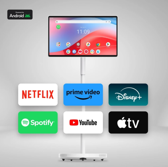 Thomson Go Plus Pro 27” 4K UHD Pekskärm – Flexibel skärm för event, mässor & underhållning 🎯